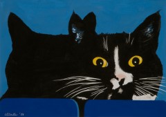 Katze gemalt in Tempera - Katzengemlde 06 der Kunstmalerin Marion Lux, Berlin