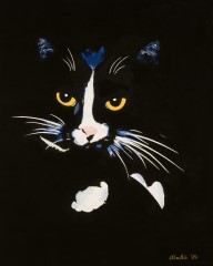 Katze gemalt in Tempera - Katzengemlde 08 der Kunstmalerin Marion Lux, Berlin