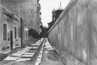 Kreuzberg-Motiv Ein Stck Berliner Mauer (Sebastianstrae, Berlin-Kreuzberg) - Bleistiftzeichnung von Marion Lux, Berlin