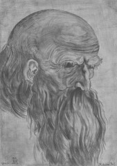 Portrait Nach Drer - Bleistiftzeichnung von Marion Lux, Berlin - (1970 - nach einem Kunstabdruck von A. Drer)