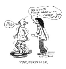Comic Stellvertreter - gezeichnet von der Comic-Zeichnerin Marion Lux, Berlin