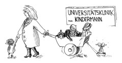 Comic Universittsklinik zum Kindermann – Illustration fr die Neue Charlottenburger Rundschau – gezeichnet von der Comic-Zeichnerin und Illustratorin Marion Lux, Berlin