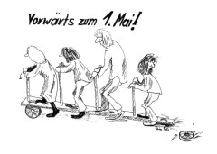 Comic Vorwrts zum Ersten Mai – Variante 1 – Illustration fr die Neue Charlottenburger Rundschau – gezeichnet von der Comic-Zeichnerin und Illustratorin Marion Lux, Berlin