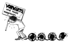 Comic Vorwrts zum Ersten Mai – Variante 2 – Illustration fr die Neue Charlottenburger Rundschau – gezeichnet von der Comic-Zeichnerin und Illustratorin Marion Lux, Berlin